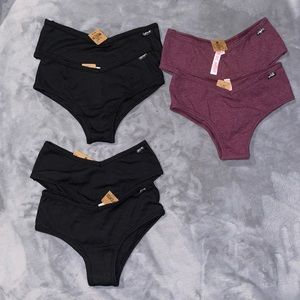 Lot of Six (6) “PINK” Victorias Secret ribbed cheekster panties.